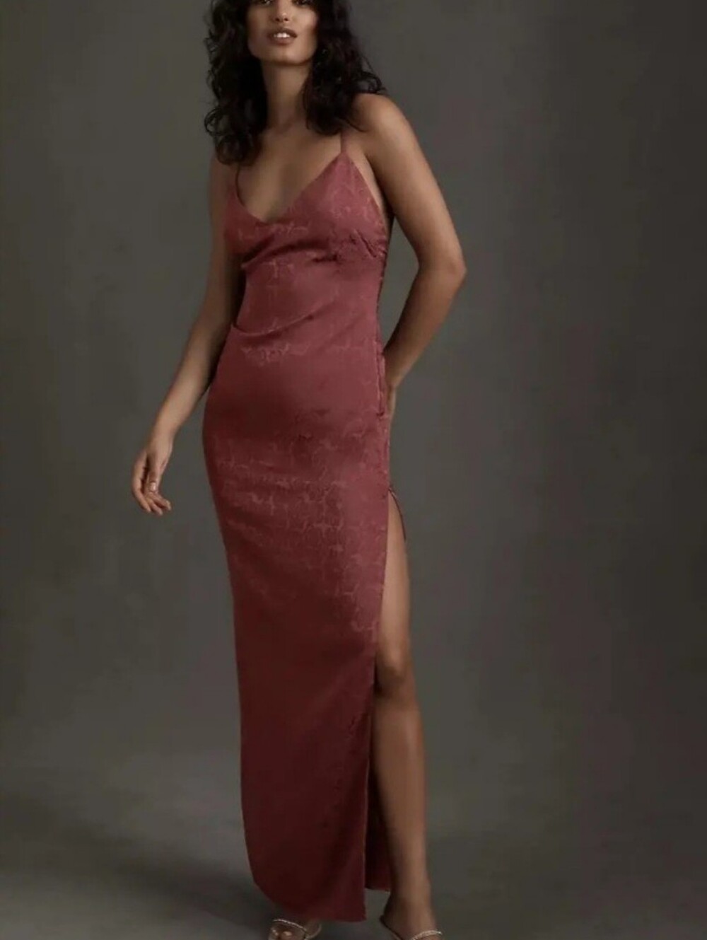 Fame & Partners Arya Rose Jacquard Slip Dress